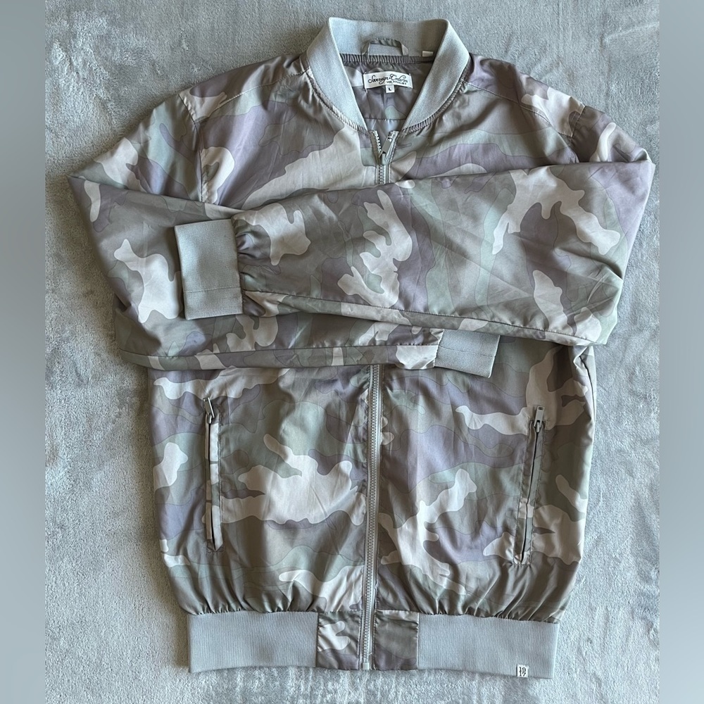 Sovereign Code Camo Military Green Bomber Jacket Large